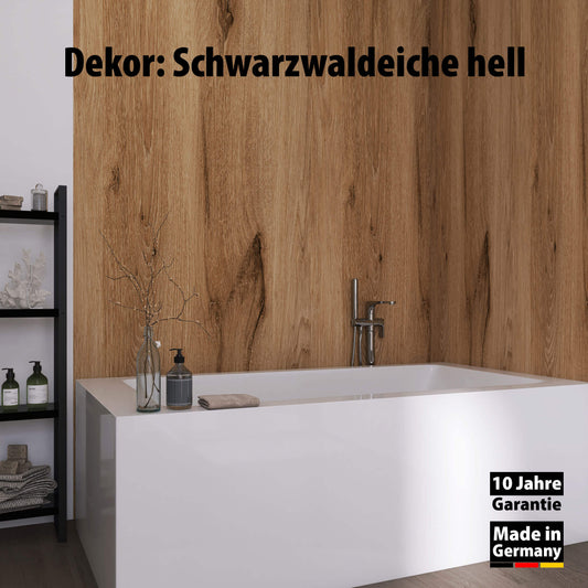 Duschrückwand Schwarzwaldeiche Hell – Zeitloses Design für moderne Badezimmer