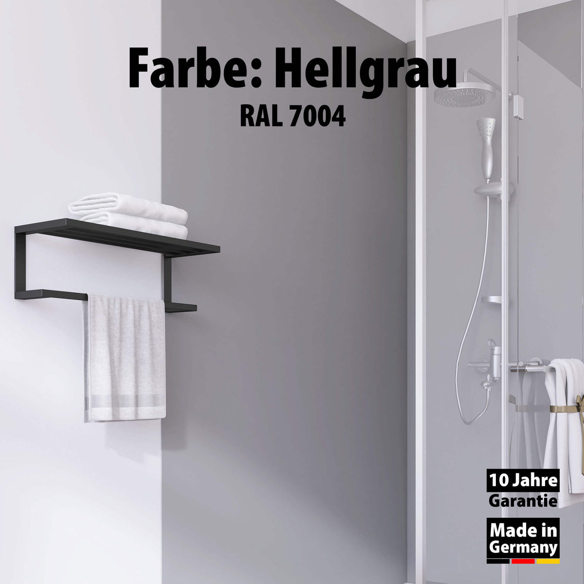 Dusche mit Duschrückwand Dekor - Wallando Hellgrau