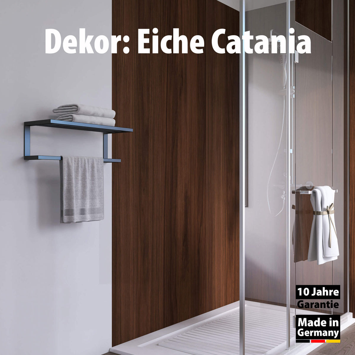 Dusche mit Duschrückwand Dekor - Wallando Eiche Catania