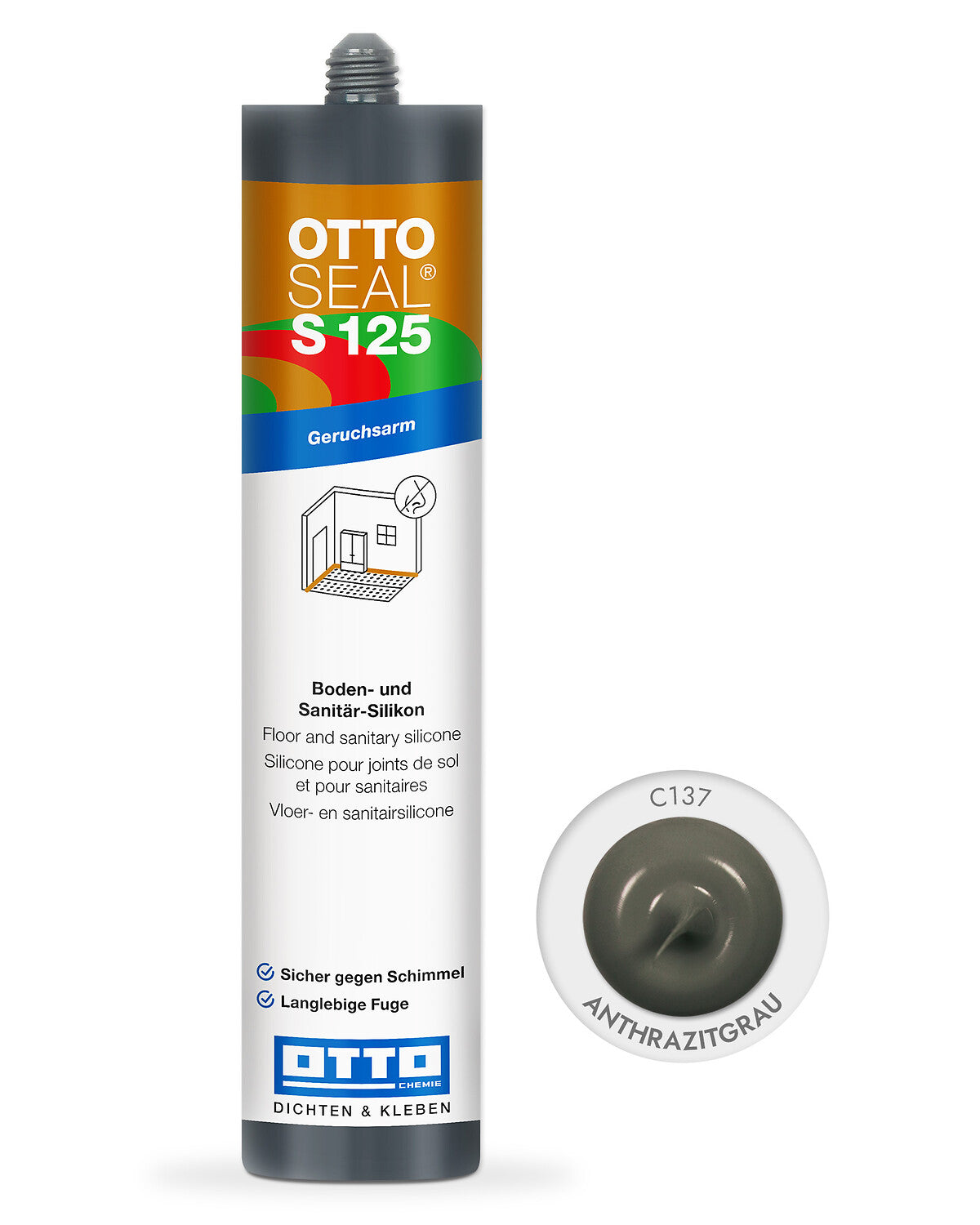 OTTOSEAL® S 125 – Sanitär-Silikon - 310 ml - verschieden Farben - 1 Kartusche pro Platte