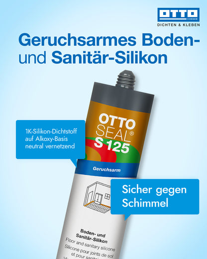 OTTOSEAL® S 125 – Sanitär-Silikon - 310 ml - verschieden Farben - 1 Kartusche pro Platte
