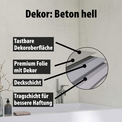 Duschrückwand Beton Hell – Zeitloses Design für moderne Badezimmer