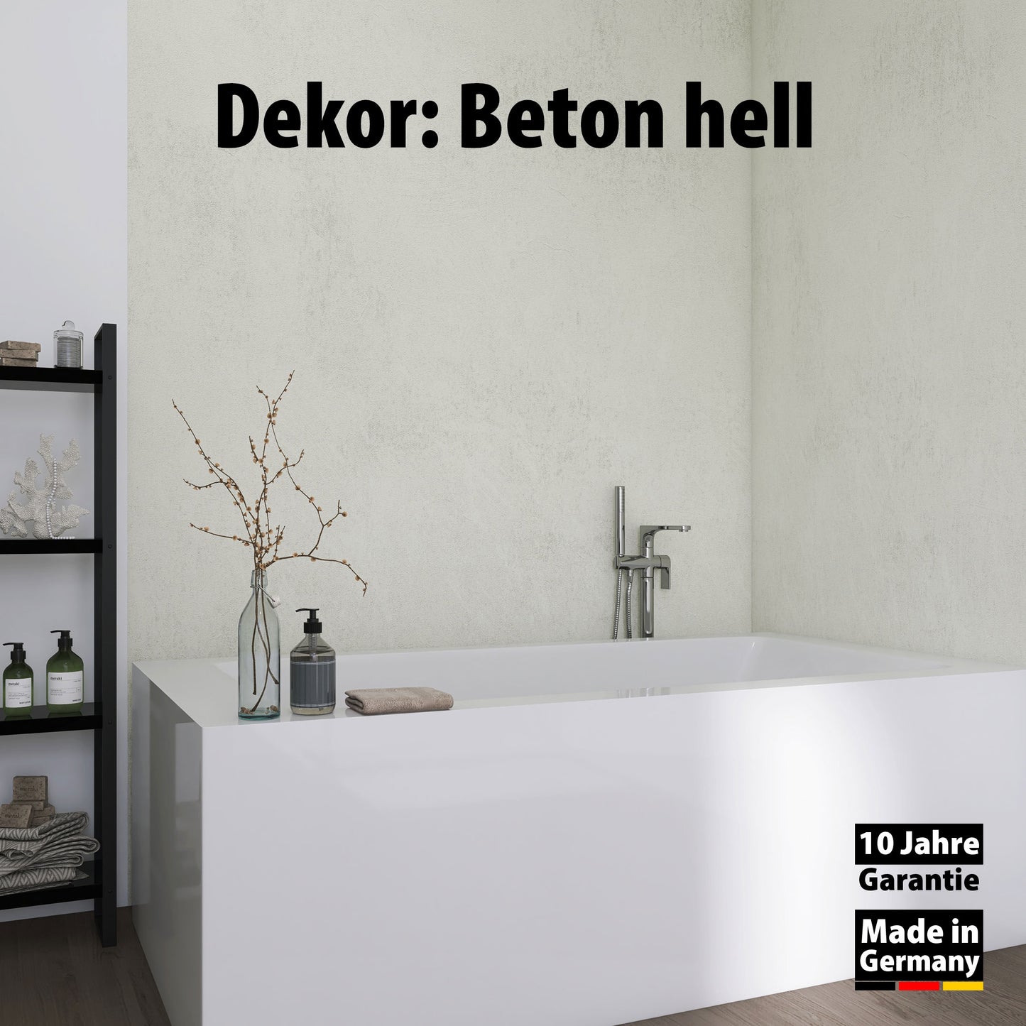 Duschrückwand Beton Hell – Zeitloses Design für moderne Badezimmer