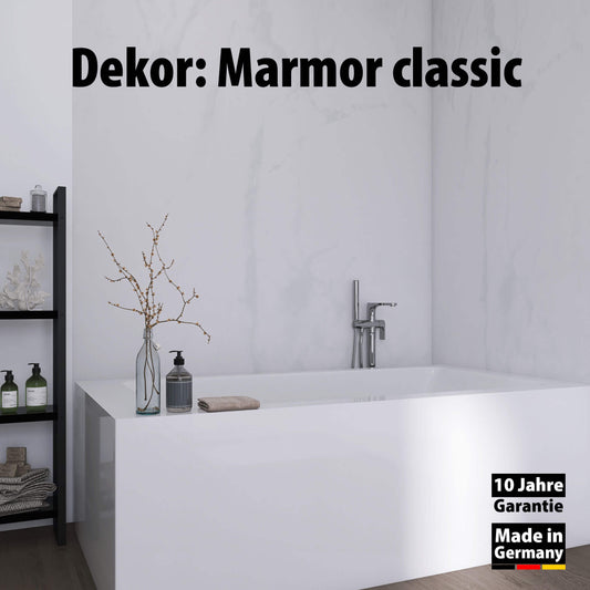 Bad mit Duschrückwand Dekor - Wallando Marmor Classic