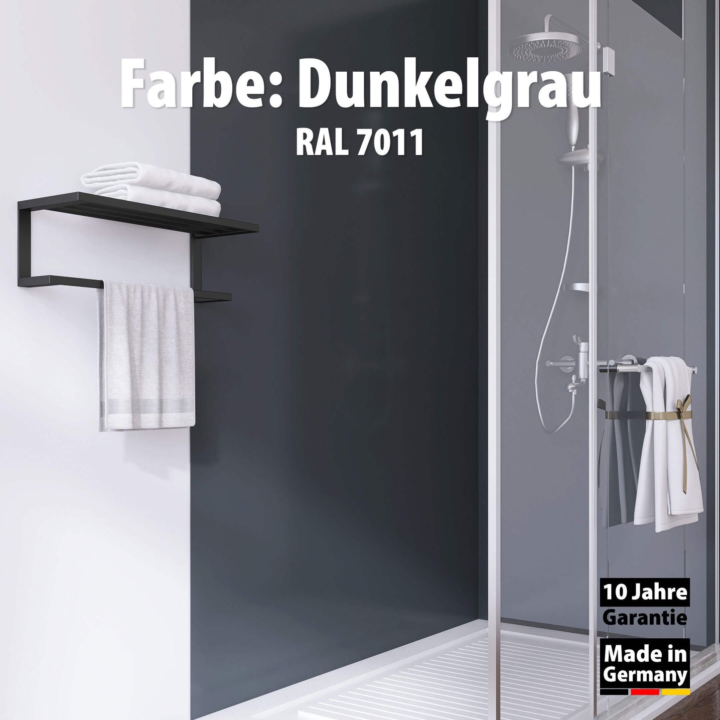Duschrückwand Dunkelgrau – Zeitloses Design für moderne Badezimmer