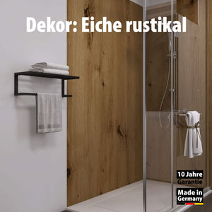 Dusche mit Duschrückwand Dekor - Wallando Eiche rustikal