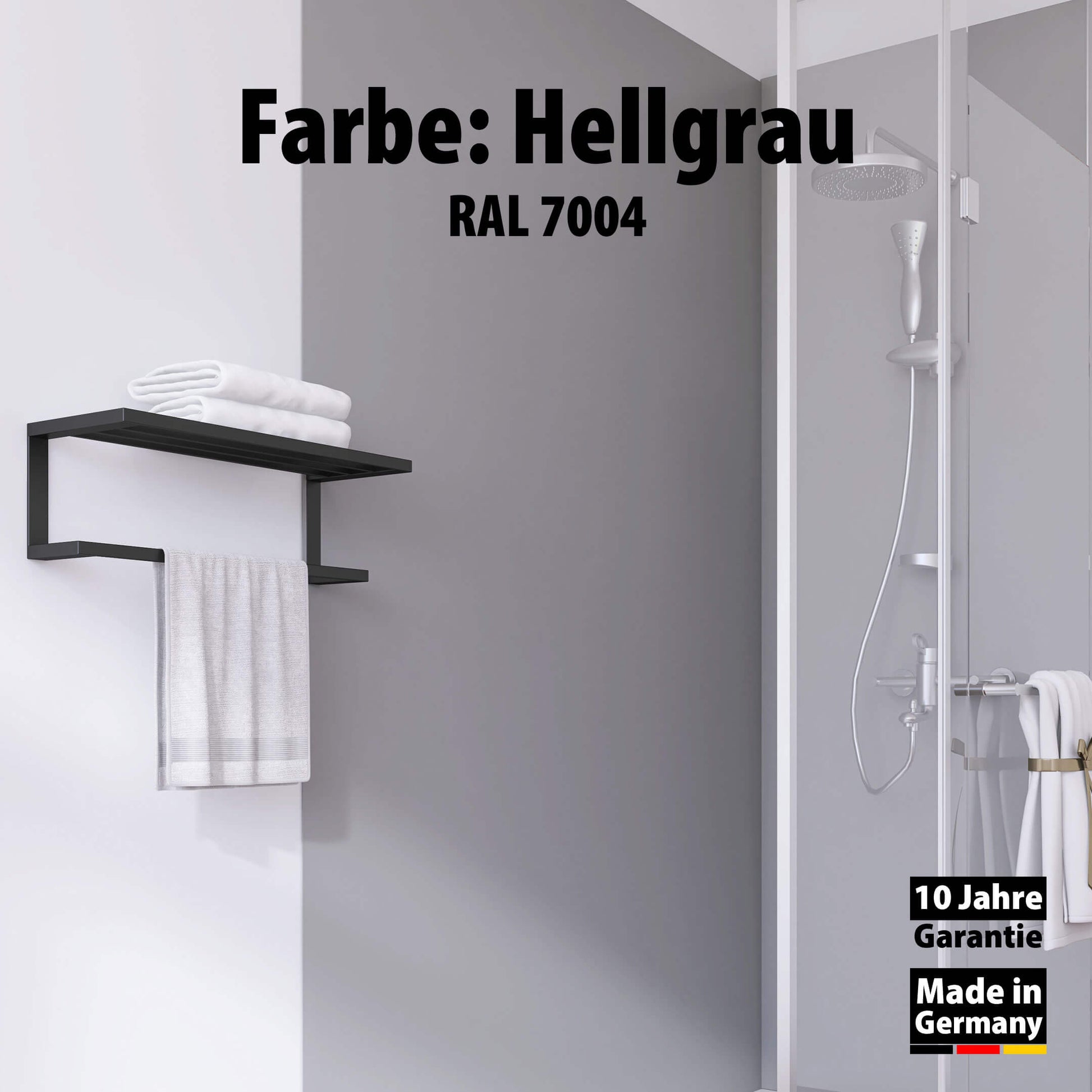 Dusche mit Duschrückwand Dekor - Wallando Hellgrau