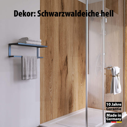 Duschrückwand Schwarzwaldeiche Hell – Zeitloses Design für moderne Badezimmer
