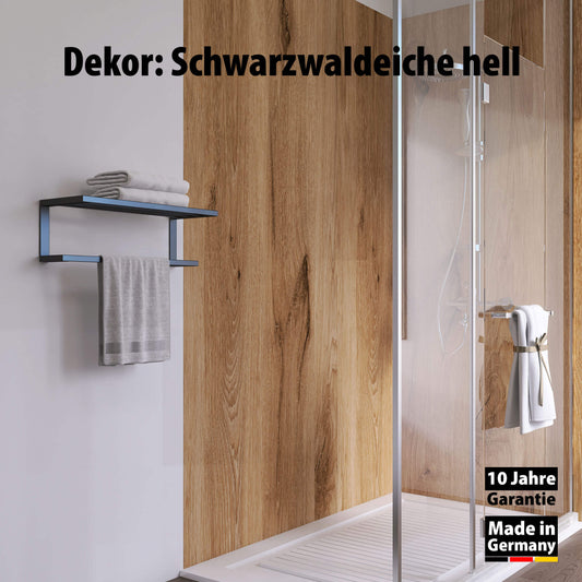 Duschrückwand Schwarzwaldeiche Hell – Zeitloses Design für moderne Badezimmer