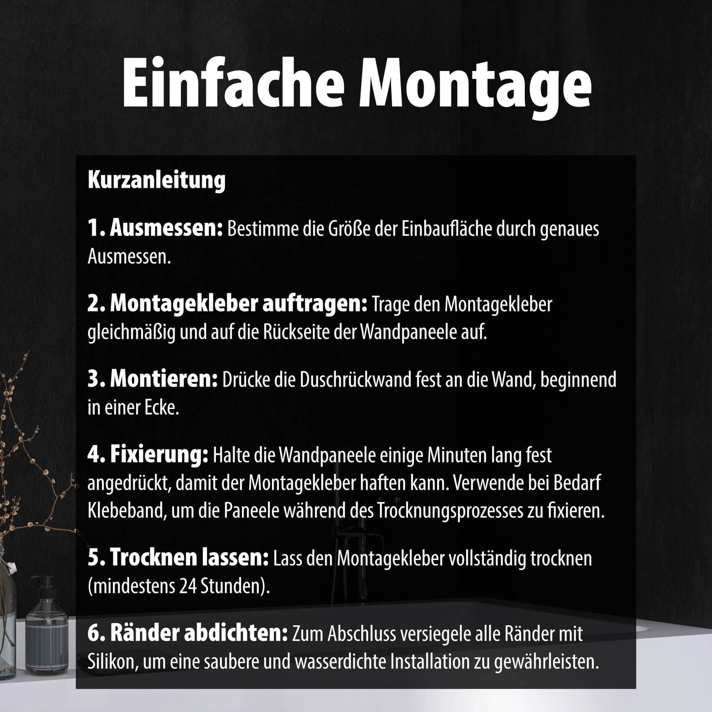 Wallando Duschrückplatten - Schichten erklärt - Beton graphit