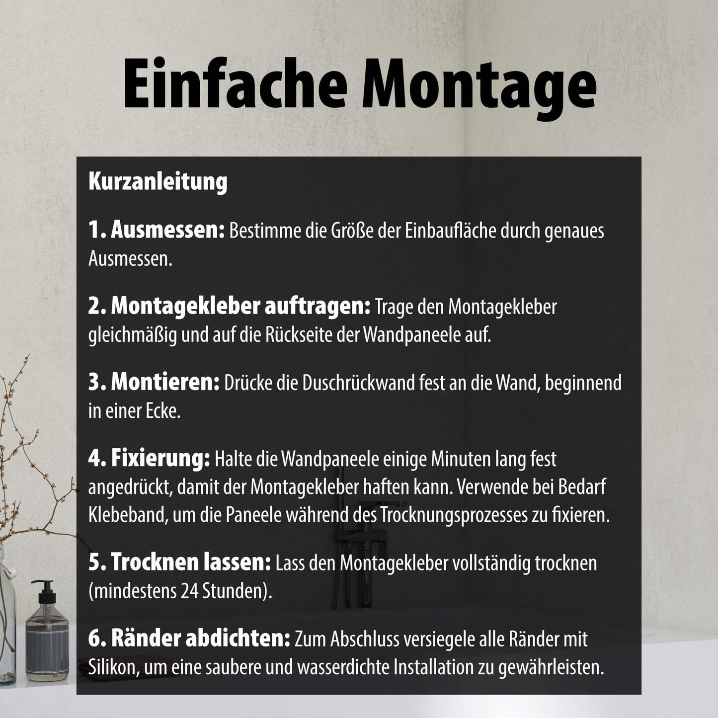 Duschrückwand Beton Hell – Zeitloses Design für moderne Badezimmer