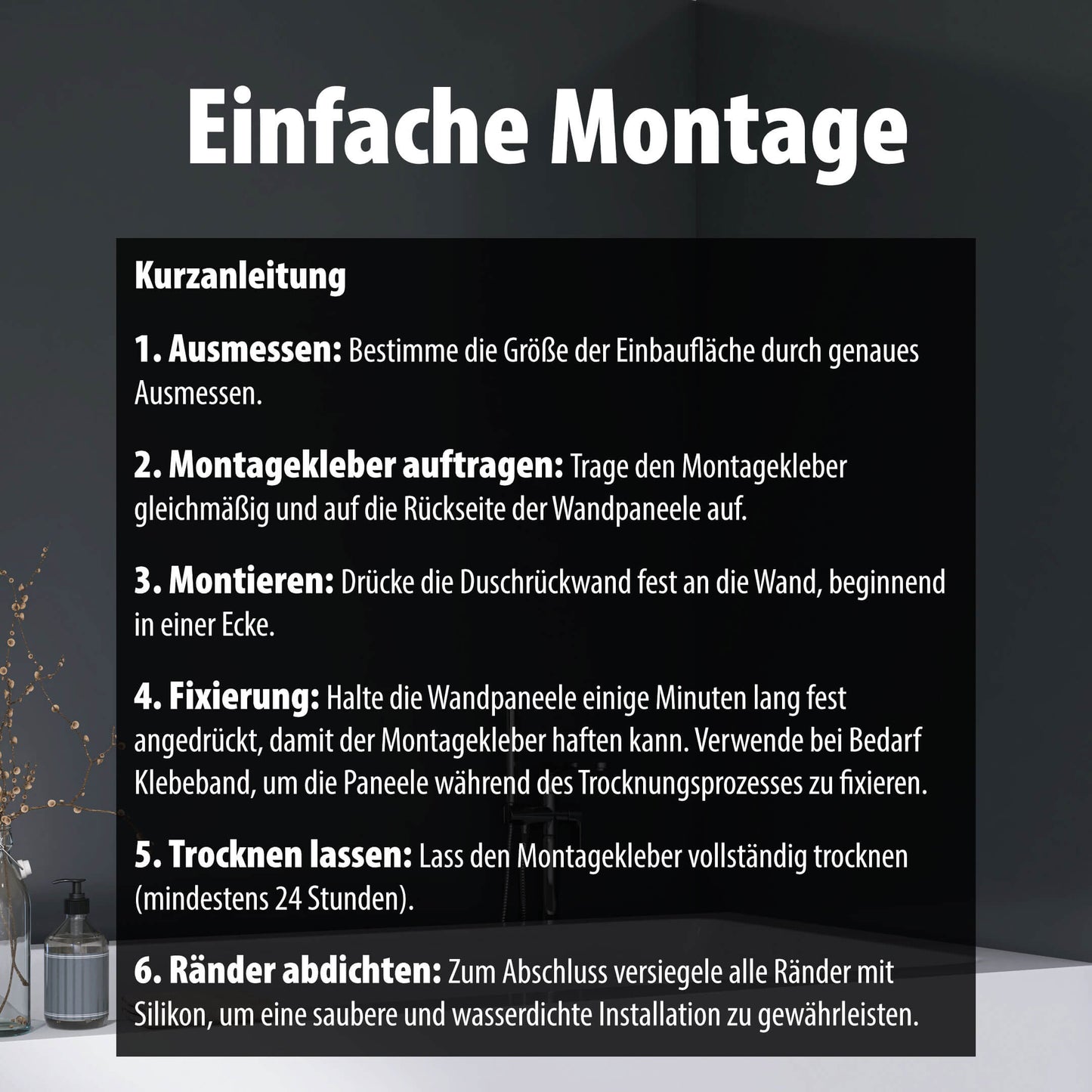 Duschrückwand Dunkelgrau – Zeitloses Design für moderne Badezimmer