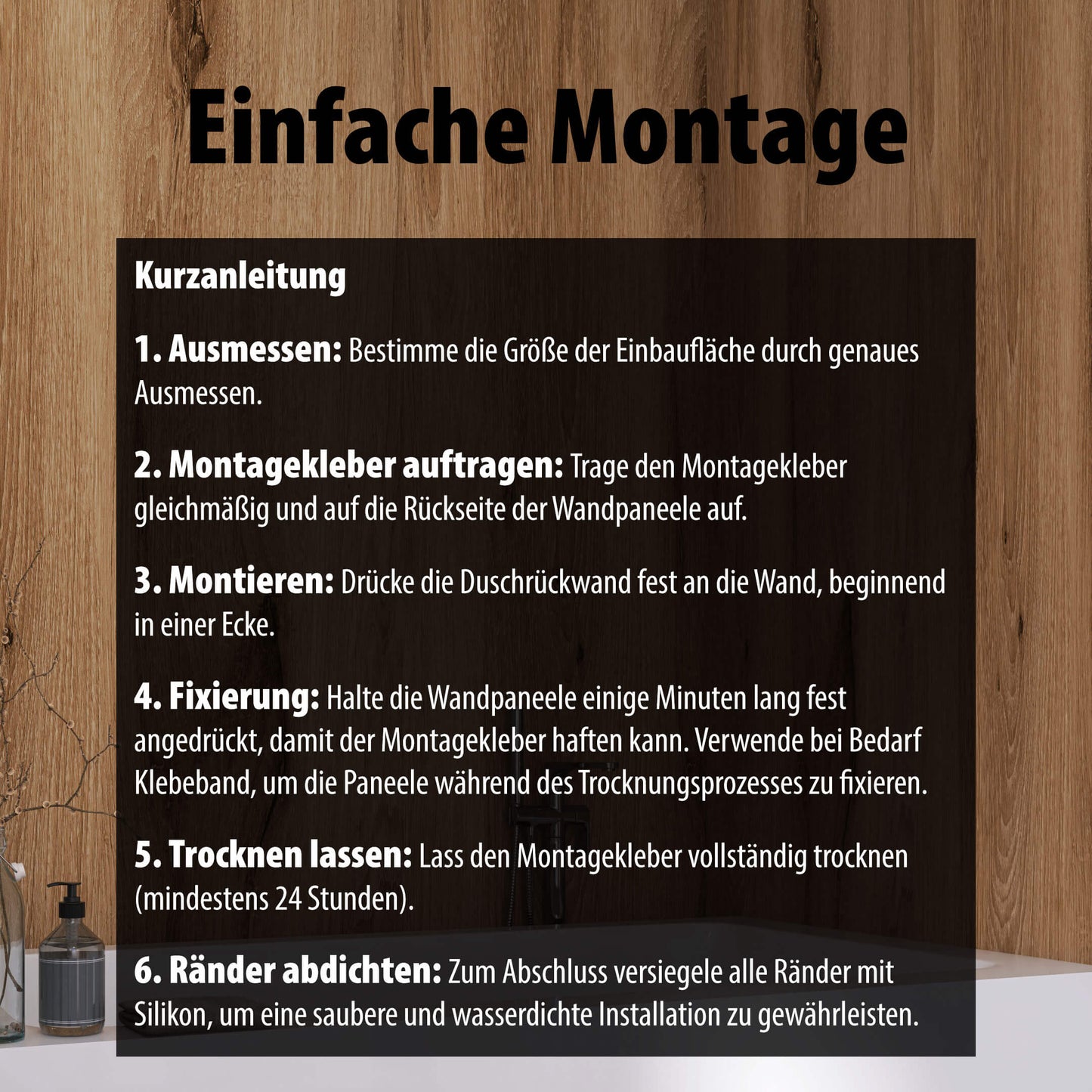 Duschrückwand Schwarzwaldeiche Hell – Zeitloses Design für moderne Badezimmer