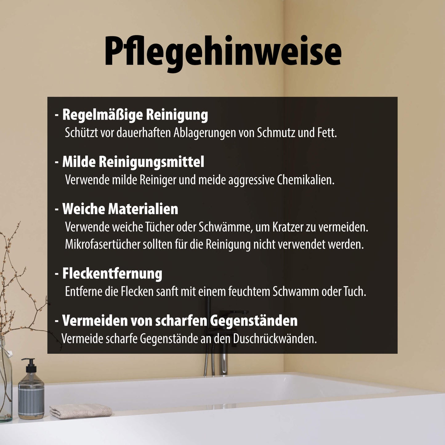 Duschrückwand Beige Creme – Zeitloses Design für moderne Badezimmer