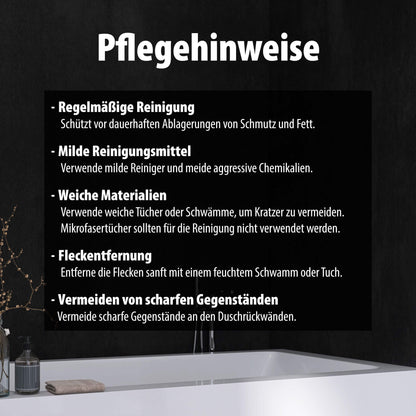 Pflegehinweise für Wallando Duschrückplatten - Beton graphit