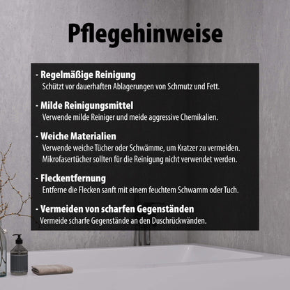 Pflegehinweise für Wallando Duschrückplatten - Steingrau hell