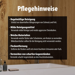 Pflegehinweise für Wallando Duschrückplatten - Eiche rustikal