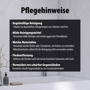 Pflegehinweise für Wallando Duschrückplatten - Marmor Classic