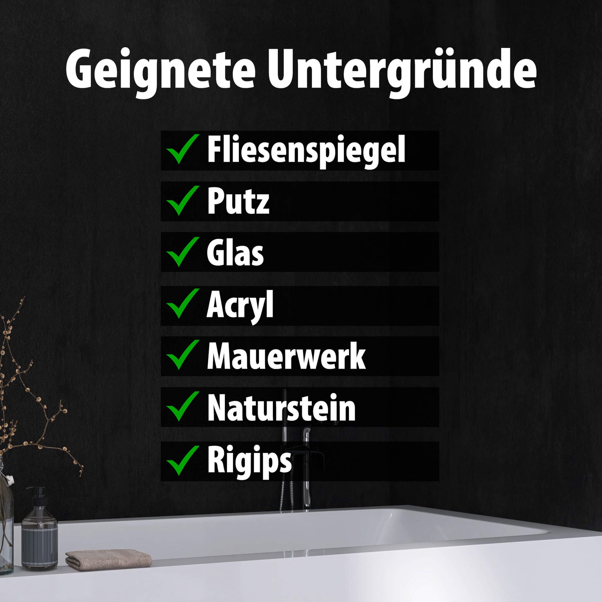 Geeignete Untergründe für Wallando Duschrückplatten - Beton graphit