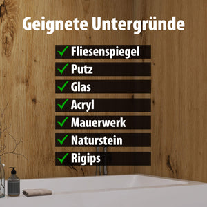 Geeignete Untergründe für Wallando Duschrückplatten - Eiche rustikal