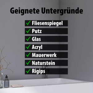 Geeignete Untergründe für Wallando Duschrückplatten - Hellgrau