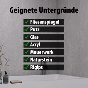 Geeignete Untergründe für Wallando Duschrückplatten - Steingrau hell