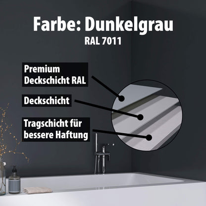Duschrückwand Dunkelgrau – Zeitloses Design für moderne Badezimmer