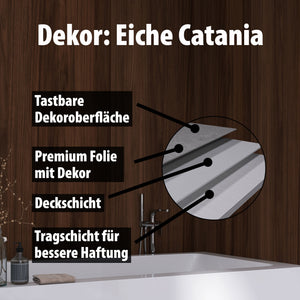Wallando Duschrückplatten - Schichten erklärt - Eiche Catania