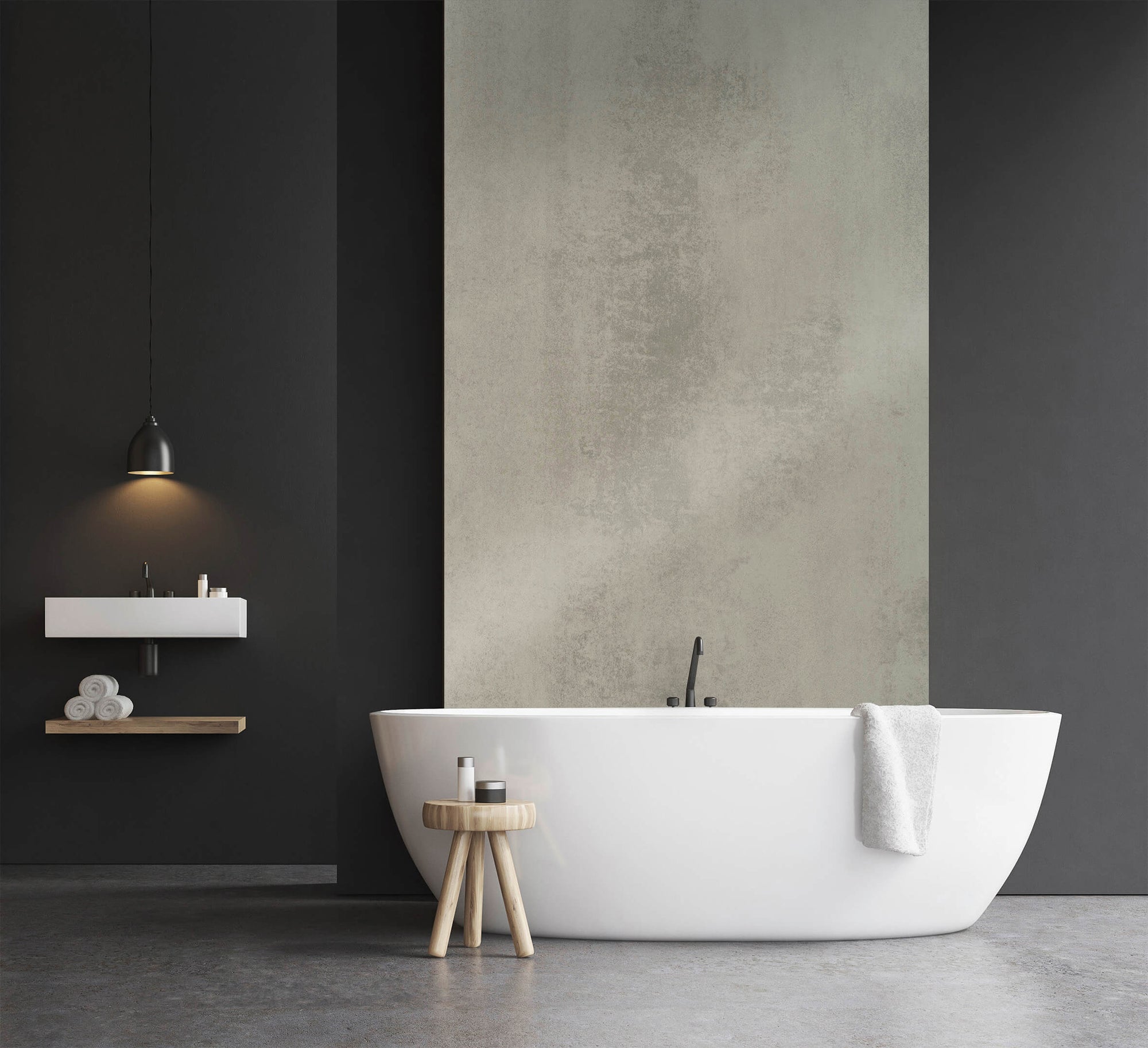 Panneau mural de douche - Béton gris (250x100cm)