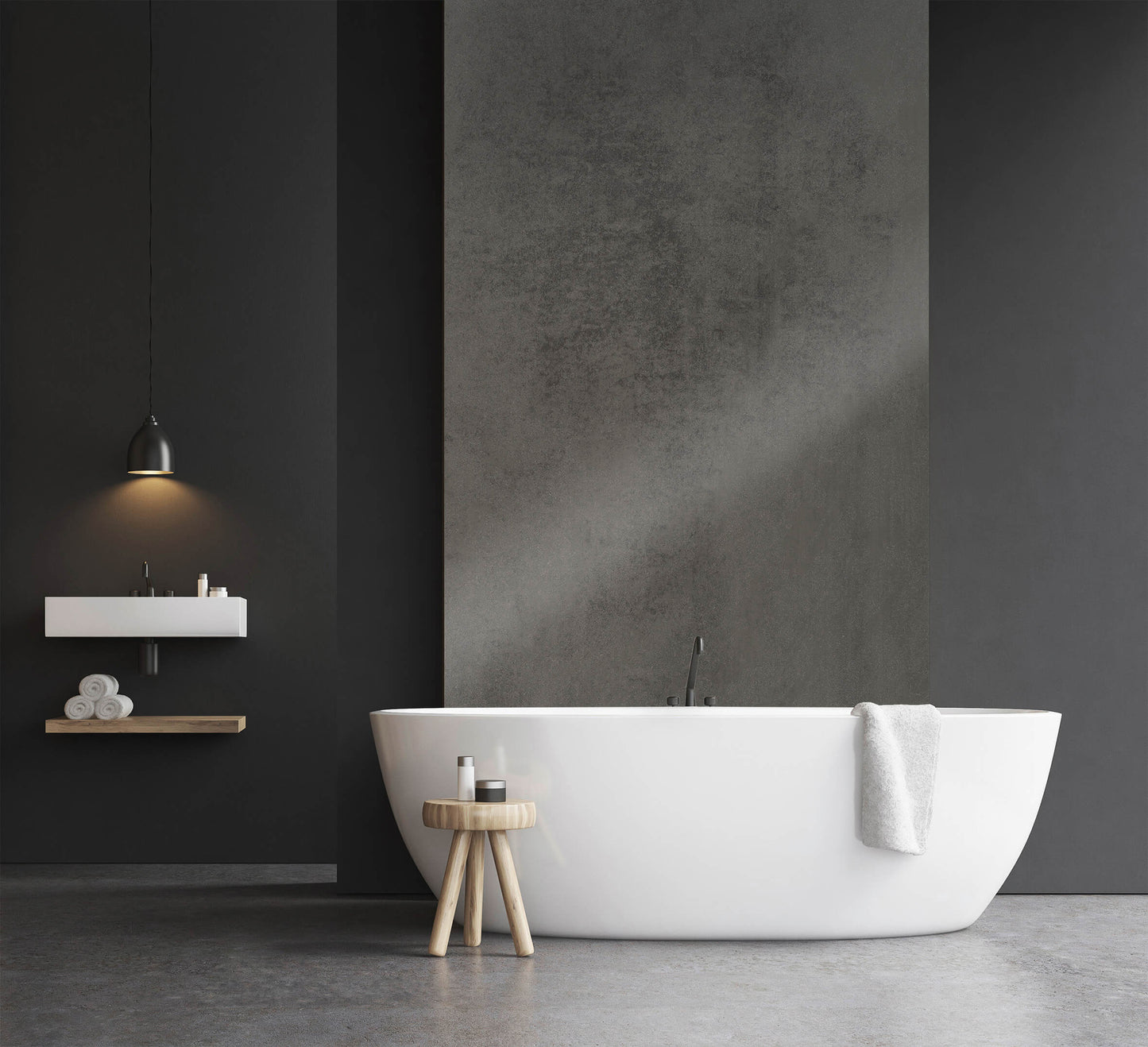 Duschrückwand Beton Dunkel – Zeitloses Design für moderne Badezimmer