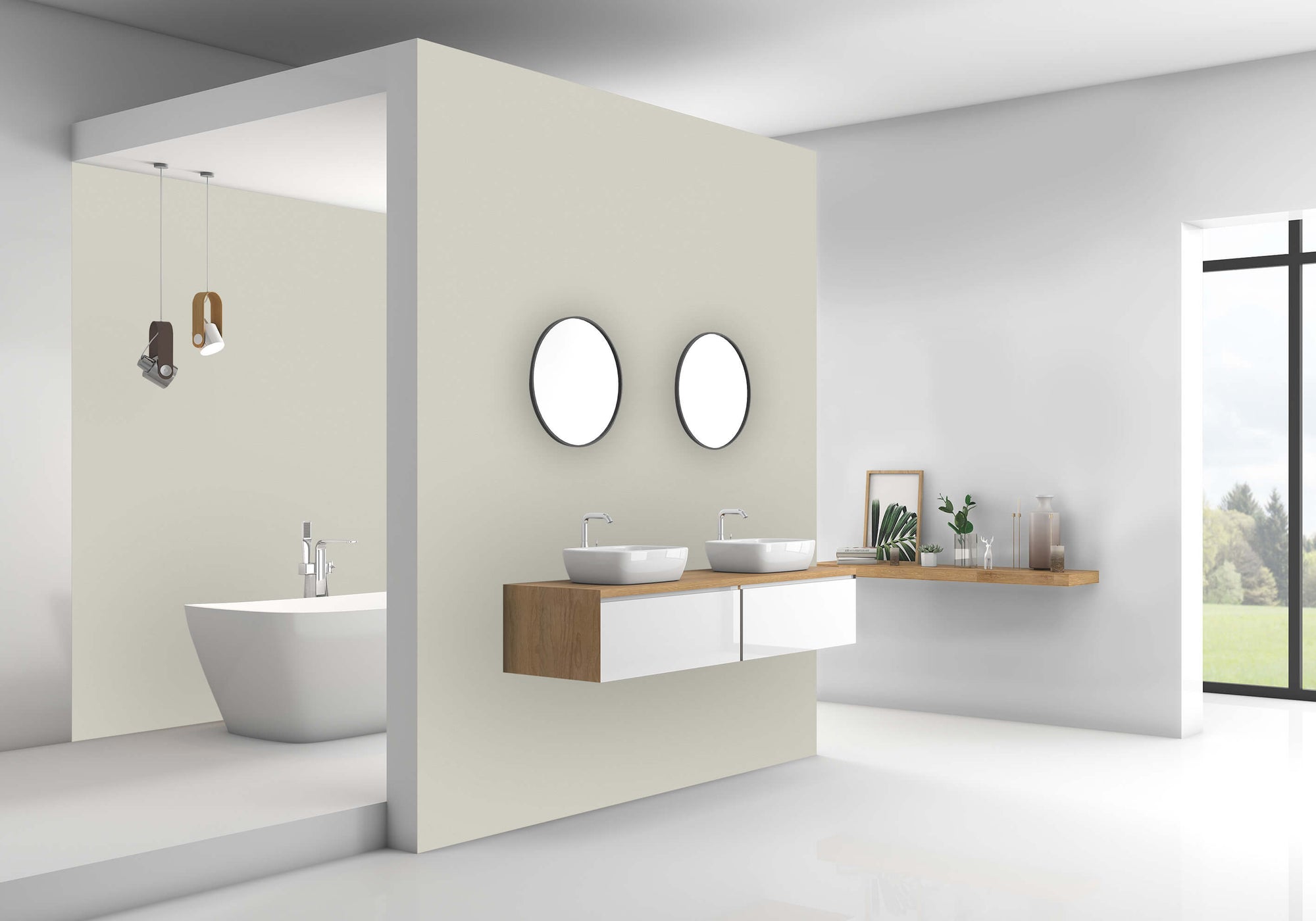 Panneau mural de douche - Gris beige (250x100cm)