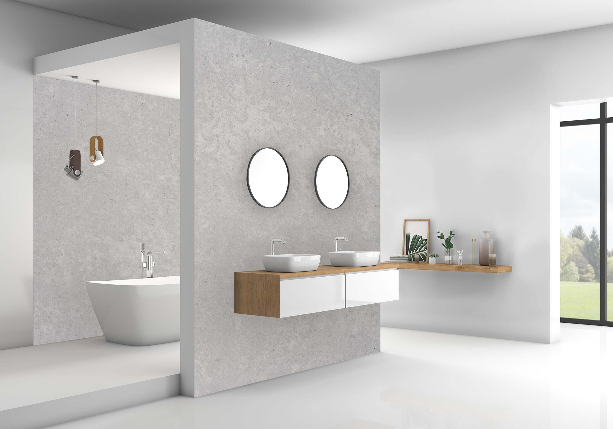 Panneau mural de douche - Gris pierre clair (250x100cm)