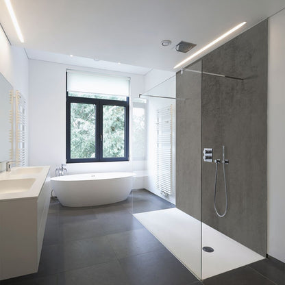 Duschrückwand Beton Dunkel – Zeitloses Design für moderne Badezimmer